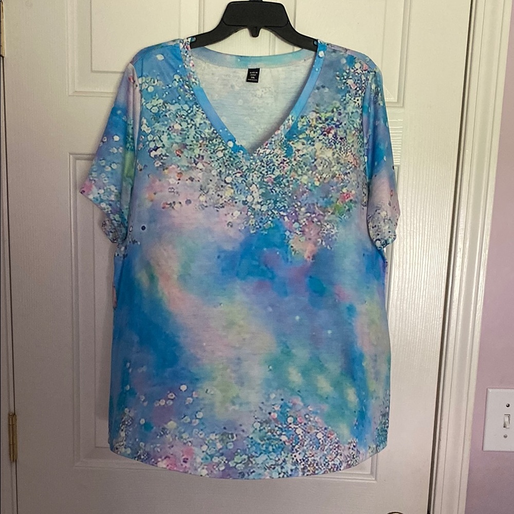 Shein Curve Women's Blue Patterned Top size XL